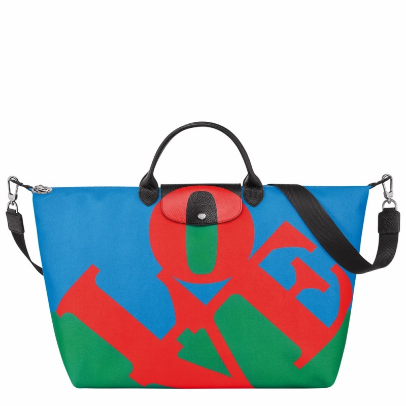 Red Navy Longchamp Longchamp X Robert Indiana Men's Travel Bags